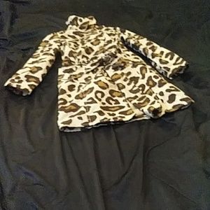 Girl's Leopard Print Trench Coat